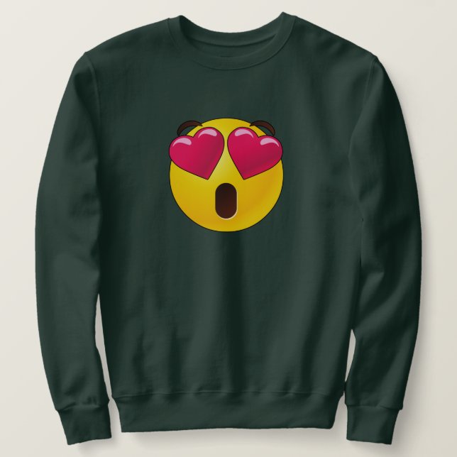 Sudadera Emoji Heart Eyes Valentines (Anverso del diseño)