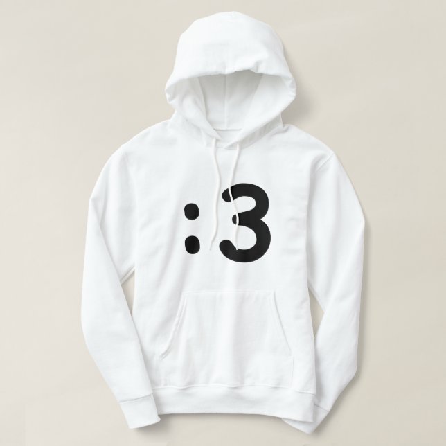 Sudadera Emoticon cara de gato :3 (Diseño del anverso)