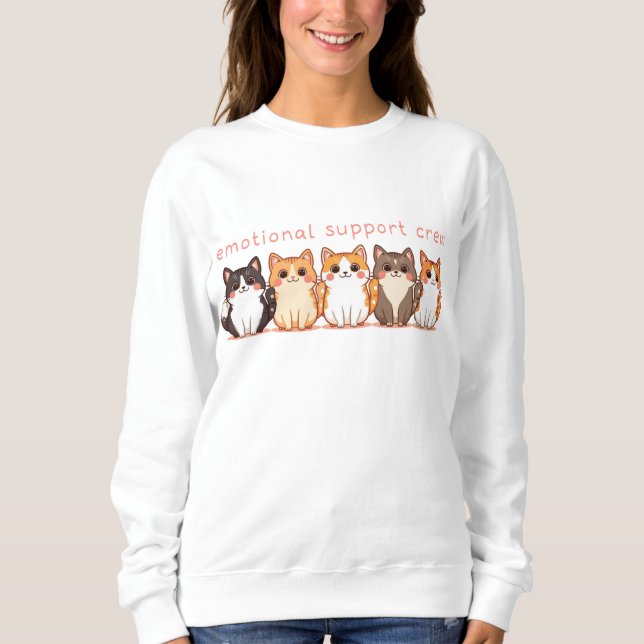 Sudadera Emotional Support - Kawaii Cutie Kitties - Cat Mom (Anverso)