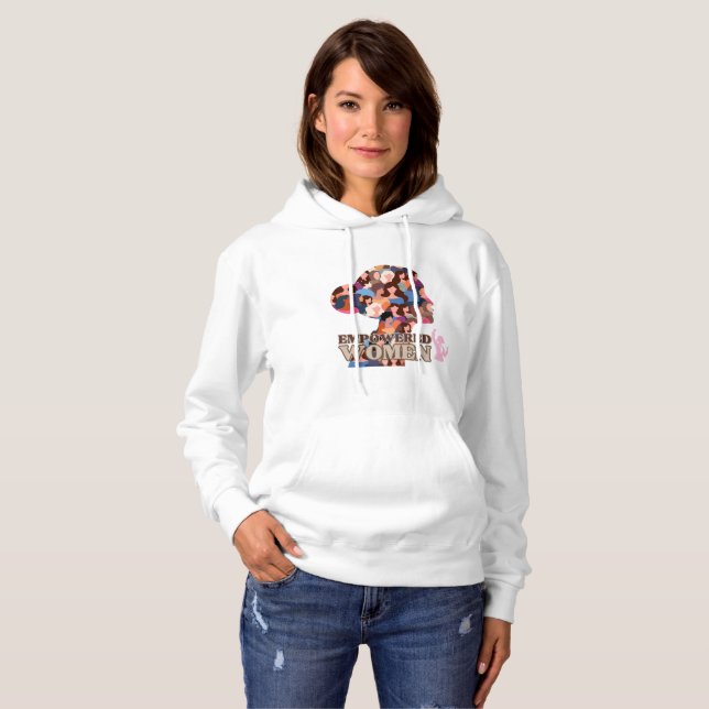 Sudadera Empoderamiento de las mujeres Hoodie blanca (Anverso completo)