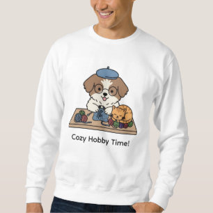 Sudadera Empresa de Tejido Feliz Perro Gráfica de Tiempo de