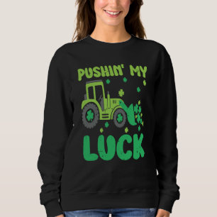 Sudadera Empujando mi tractor afortunado Día de San Patrici