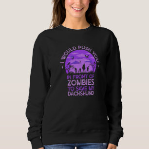 Sudadera Empujarte a zombies para salvar a mi dachshund per