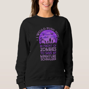 Sudadera Empujarte a zombies para salvar a mi schnauzer min