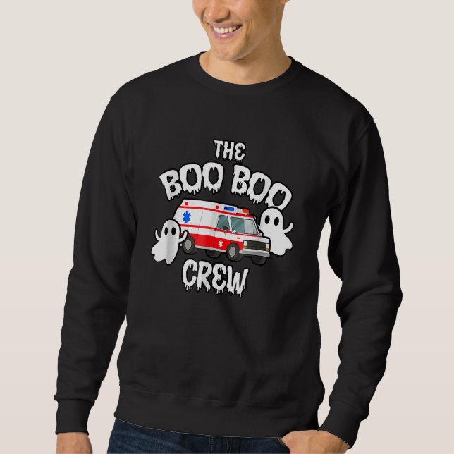Sudadera EMT Paramedic EMS Boo Boo Crew Ambulance Ghost Hal (Anverso)