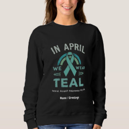 Sudadera En Abril Usamos Verde azulado - Conciencia Sobre E