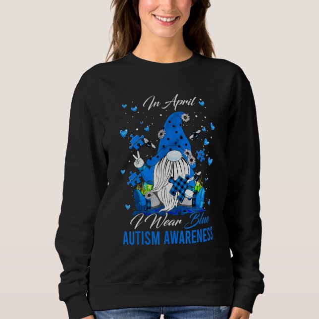 Sudadera En Abril Usé Girasol De Corazón Azul (Anverso)