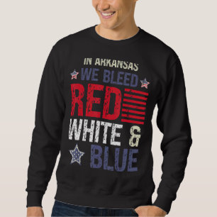 Sudadera En Arkansas Heredamos Blanco Rojo y Azul el 4 de j