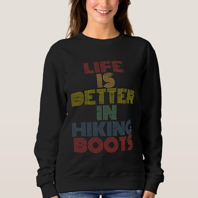 Sudadera En botas de senderismo camping montañas retro  1 (Anverso)