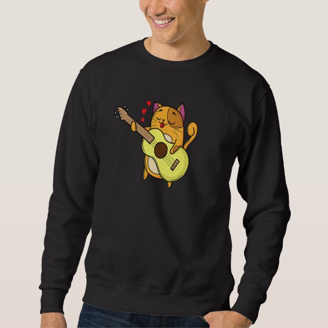 Sudadera En el amor Cat toca la guitarra 1 (Anverso)