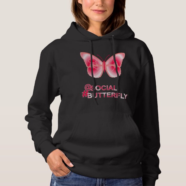 Sudadera En el hashtag social mariposa (Anverso)