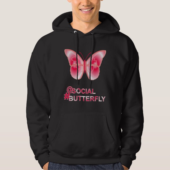 Sudadera En el hashtag social mariposa (Anverso)