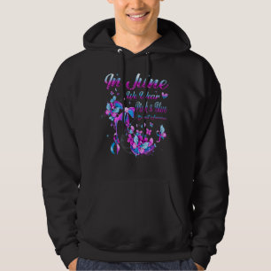 Sudadera En Junio Usamos El Camino De Mariposa Azul Y Rosa 