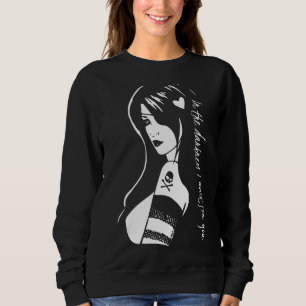 Sudadera En La Oscuridad Te Espero El Amor Gótico Grunge