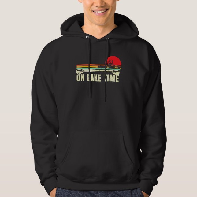 Sudadera En Lake Time Retro En Bote Pontooning Kayak Can (Anverso)