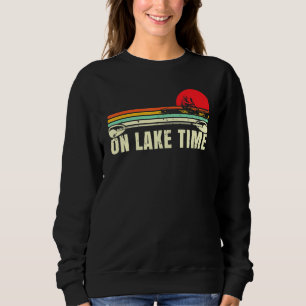 Sudadera En Lake Time Retro En Bote Pontooning Kayak Can