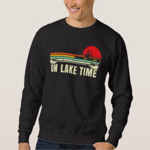 Sudadera En Lake Time Retro En Bote Pontooning Kayak Can