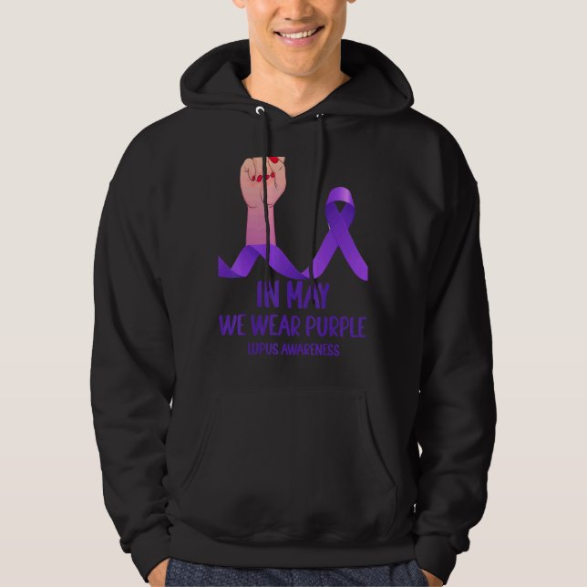 Sudadera En Mayo Usamos El Mes De Conciencia Del Lupus Mora (Anverso)