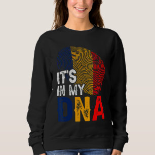 Sudadera En mi ADN Rumania Bandera huella digital Patriótic
