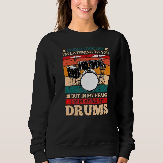Sudadera En mi cabeza estoy tocando tambores (Anverso)