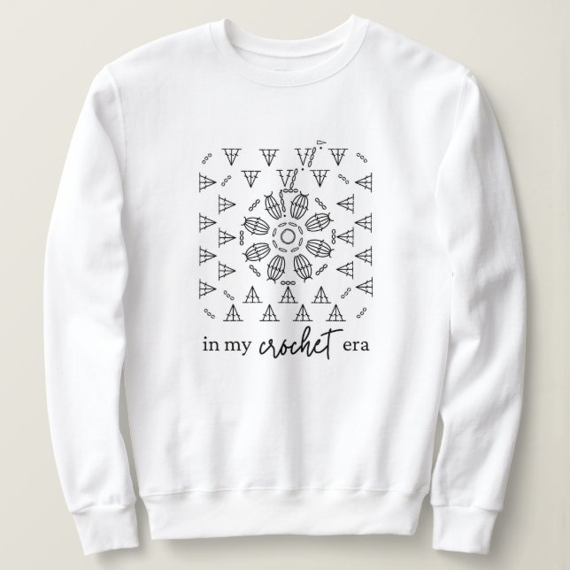 Sudadera En mi era crochet (blanco) (Anverso del diseño)