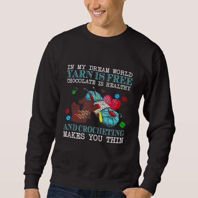 Sudadera En mi mundo soñado, el yarn es gratis (Anverso)