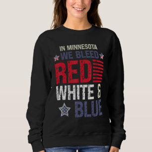 Sudadera En Minnesota Heredamos Blanco y Azul Rojo 4 de Jul