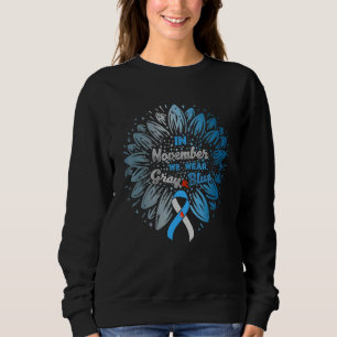 Sudadera En Noviembre Usamos Diabetes Gris Y De Cinta Azul