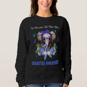 Sudadera En Noviembre Usamos Elefante Azul Diabete Awarenes