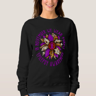 Sudadera En Noviembre Usamos Epilepsia De Cinta De Flor Púr
