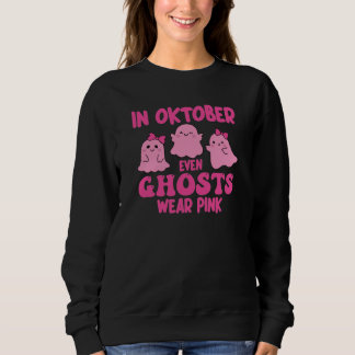 Sudadera En Octubre Incluso Los Fantasmas Usan Cáncer De Ma