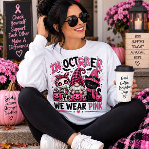 Sudadera En Octubre Nosotros Vestimos de Rosa Halloween y C