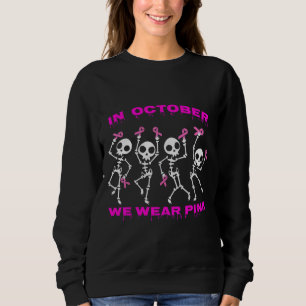Sudadera En Octubre Usamos Cáncer De Mama De Bruja Rosa