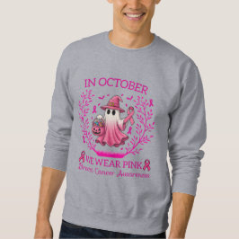 Sudadera En Octubre Usamos Cáncer De Mama De Bruja Rosa
