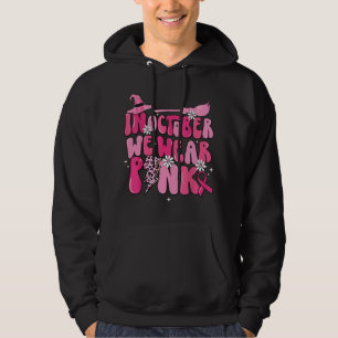 Sudadera En Octubre Usamos Cinta Rosa Bruja Halloween Bre