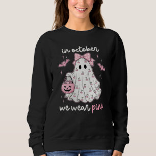 Sudadera en octubre usamos fantasmas de Halloween rosados