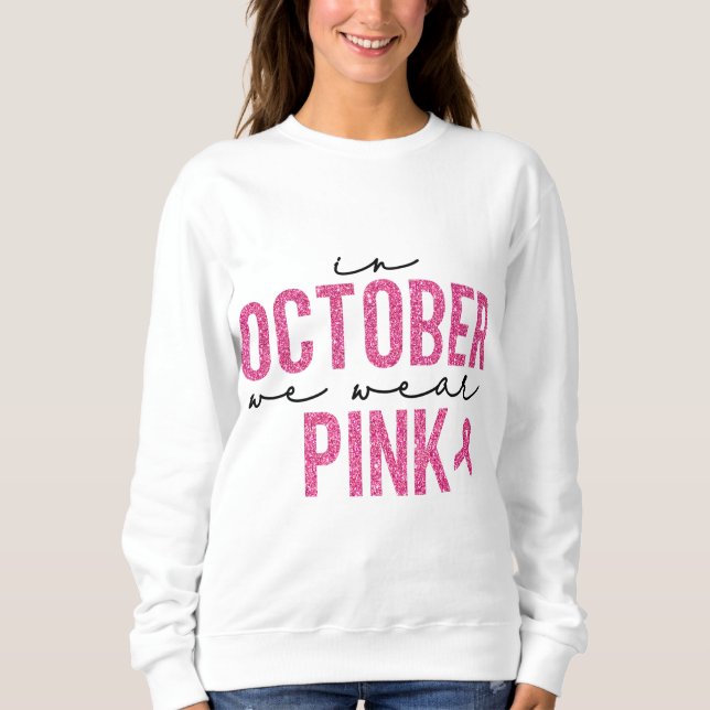 Sudadera En Octubre Usamos Purpurina Rosa (Anverso)