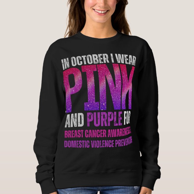 Sudadera En octubre uso rosado y morado para el pecho (Anverso)