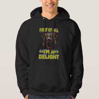 Sudadera En primer lugar, soy un Delight, Feral Possum, Fun