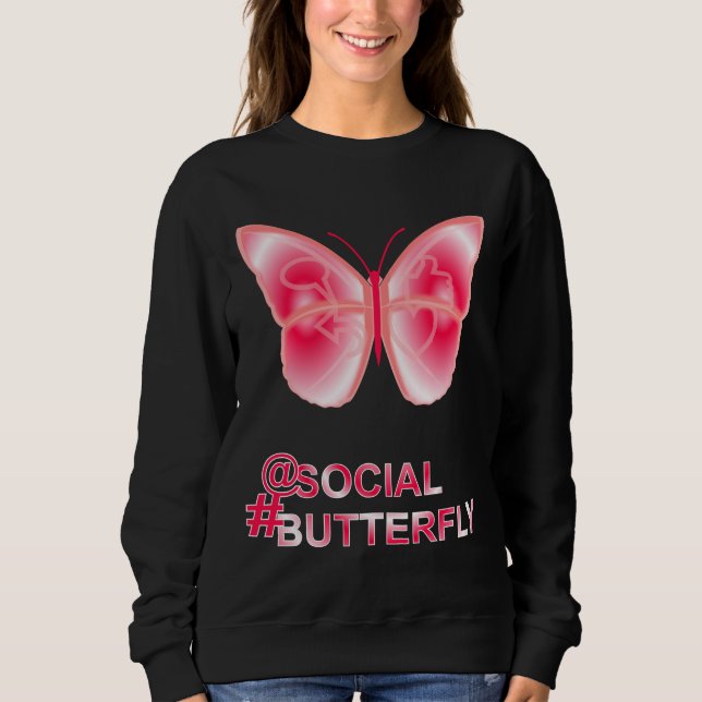 Sudadera En Social Hashtag Butterfly (Anverso)