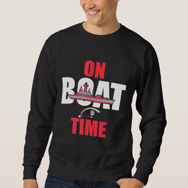 Sudadera En Tiempo De Embarque Capitán De Bote Apretando La (Anverso)