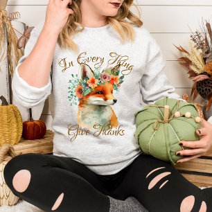 Sudadera En Todas Las Cosas Da Gracias Tema Otoñal Floral Z