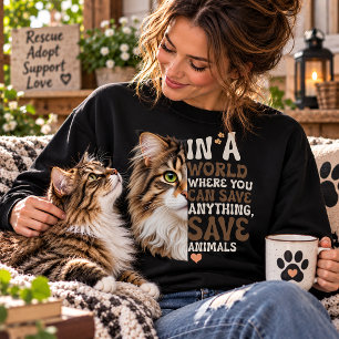 Sudadera En un Mundo Donde Puedes Salvar Animales Amante de