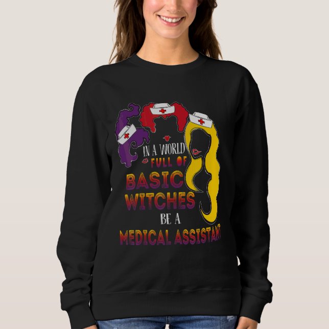 Sudadera En Un Mundo Lleno De Brujas Básicas Sé Asistente M (Anverso)
