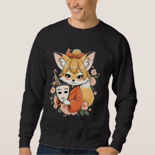 Sudadera Encanto de Kitsune con Máscara y Flores