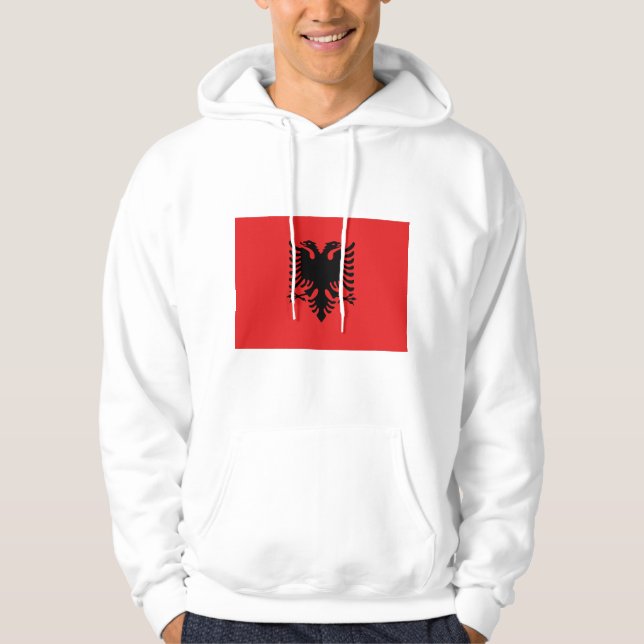 Sudadera encapuchada con bandera de Albania (Anverso)