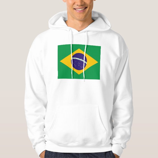Sudadera encapuchada con bandera de Brasil (Anverso)