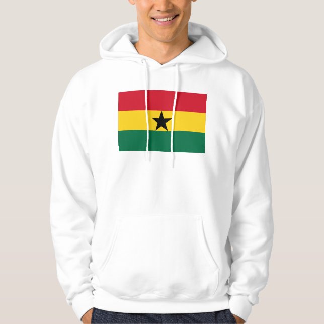 Sudadera encapuchada con bandera de Ghana (Anverso)