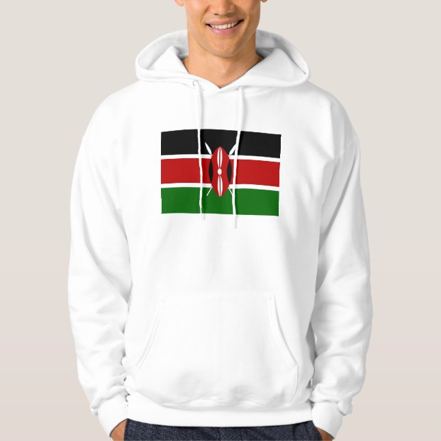 Sudadera encapuchada con bandera de Kenia (Anverso)