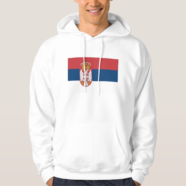 Sudadera encapuchada con bandera de Serbia (Anverso)
